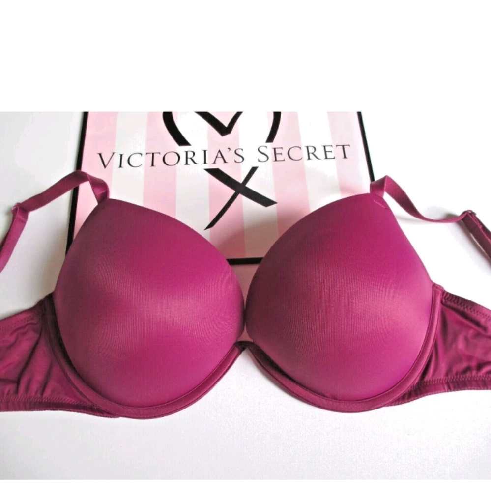 VICTORIA'S SECRET PINK Super Push-Up Bra VS Vivid Magenta Purple 36A 36C 36D 40B